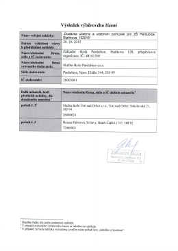 V&yacute;sledek veřejn&eacute; zak&aacute;zky