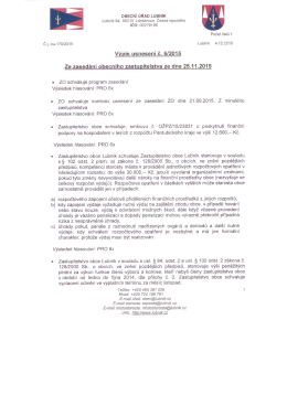 Výpis usnesení č.6-2015 ze zasedání ZO ze dne