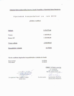 Výsledek hospodaření za rok 2012