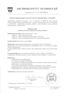 Zřizovací listina Školské rady při CZŠ KM
