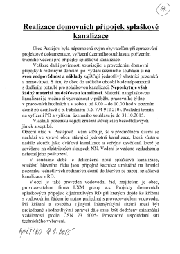 Page 1 @ Realizace domovn&iacute;ch př&iacute;poiek spla&scaron;kov&eacute; kanalizace