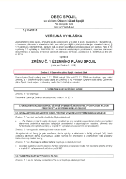 Veřejná vyhláška-Změna č.1 Územního plánu Spojil