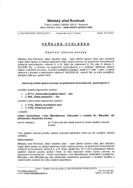 Veřejná vyhláška - dopravní značení u kostela