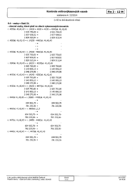 Kontrola vnitrovýkazových vazeb Fin 2 - 12 M