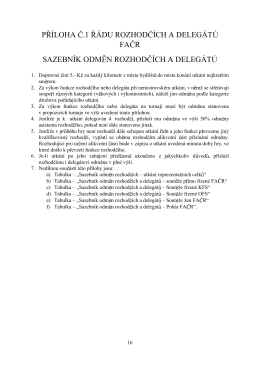 Sazebník odměn rozhodčích a delegátů FAČR od 1.7.2015