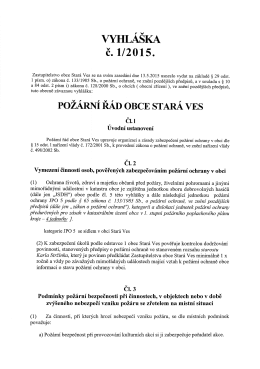 VYHLÁŠKA - Oficiální stránky obce Stará Ves