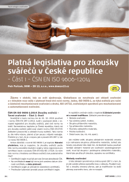 Platná legislativa pro zkoušky svářečů v České republice