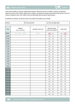 mikční deník vytisknout - EAU Patient Information