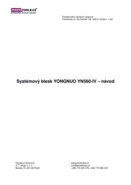 Systémový blesk YONGNUO YN560-IV – návod