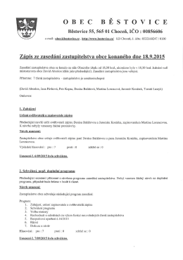 Zápis z jednání zastupitelstva 18.9.2015