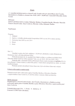 Zá is Z 1. zasedání představenstva a dozorčí rady SvaZku obcí pro