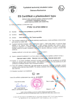 Certifik&aacute;t nov&yacute; ATEX Miflex ČJ