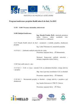 Program konference projektu Rodilí mluvčí do škol, 5.6.2015