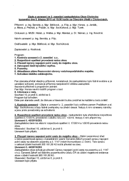 Zápis a usnesení ze 3. zasedání zastupitelstva Obce Chotoviny