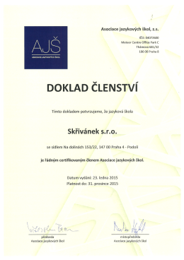 členem asociace AJ&Scaron;