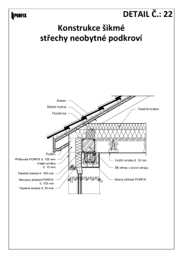 DETAIL Č.: 22 Konstrukce šikmé střechy neobytné podkroví