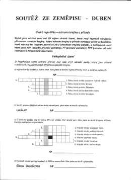SOUTĚŽ ZE ZEMĚPISU