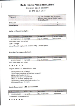 Rada města Plan&eacute; nad LužnICI
