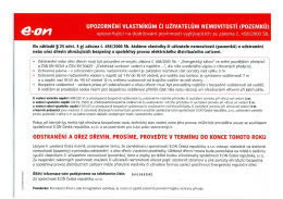 EON - Upozornění na povinnost ořezu dřevin - do