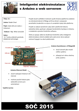 Inteligentní elektroinstalace s Arduino a web serverem