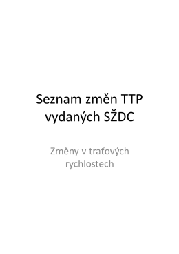 Změny v TTP na tratích 503A, 535C