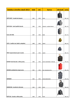 Kolekce zimního zboží 2013 kód vel. barva obrázek cena