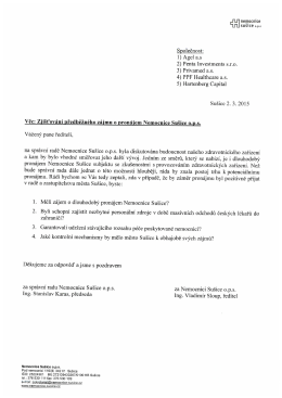 Nemocnice oslovila 5 soukrom&yacute;ch společnost&iacute;