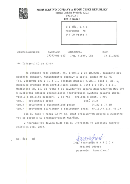 MINISTERSTVO DOPRAVY A SPOJŮ ČESK&Eacute; REPUBLIKY n&aacute;břež&iacute;