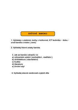 světov&eacute; baroko &ndash; 2 vyuč hodiny
