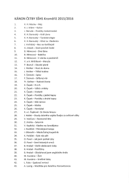 KÁNON ČETBY SŠHS Kroměříž 2015/2016