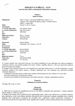 Ob jednatel: - Město Trutnov