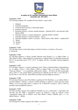 Usnesení č. 7/134 ZO schvaluje program VII. zasedání ZO