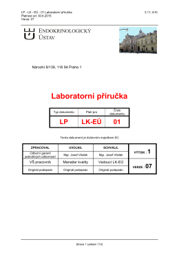 Laboratorní příručka - Endokrinologický ústav