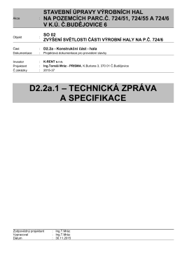 D22a1 Technicka zprava a specifikace