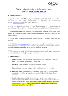 Obchodní podmínky aukcí na webovém portálu www.orcaaukce.cz