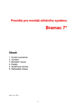 Pravidla pro montáž střešního systému Bramac MAX 7