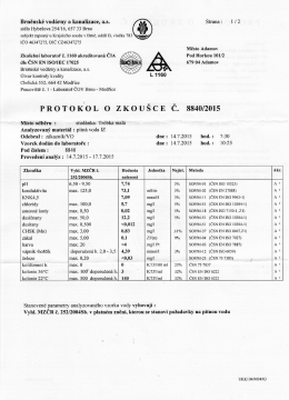 Brněnsk&eacute; vod&aacute;rny a kanalizace, a.s. Strana : 1 !2