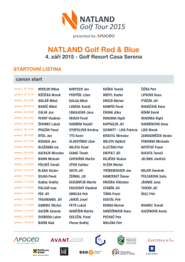 Startovní listina NATLAND Golf Red & Blue