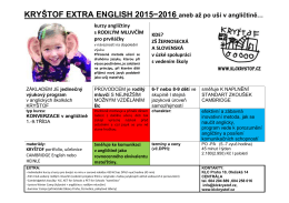 KRYŠTOF EXTRA ENGLISH 2015−2016 aneb až po