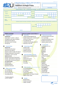 Oddělení virologie Praha - Zdravotní ústav se sídlem Ústí nad Labem