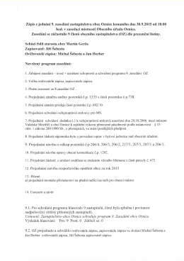 Zápis z 9. zasedání 30.9. 2015