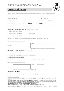 Ž&aacute;dost o přestup