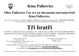 slavnostní znovuotevření Kina Palkovice