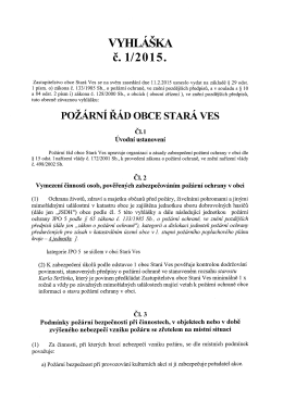 VYHLÁŠKA - Oficiální stránky obce Stará Ves