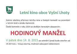 12.08.2015 Pozvánka na letní kino