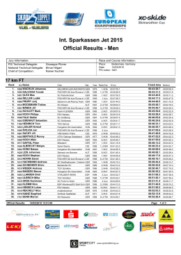 Official Results - Men Int. Sparkassen Jet 2015