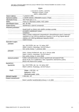 Datum z&aacute;pisu: - ISO Praha, spol. s ro