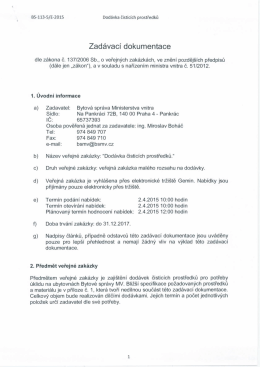 Zadávací dokumentace - Praha - Bytová správa ministerstva vnitra