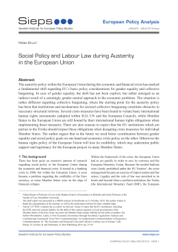 Social Policy and Labour Law during Austerity in the