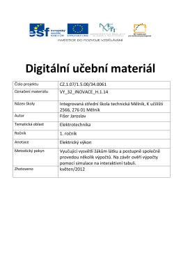 Digitální učební materiál - Integrovaná střední škola technická, Mělník